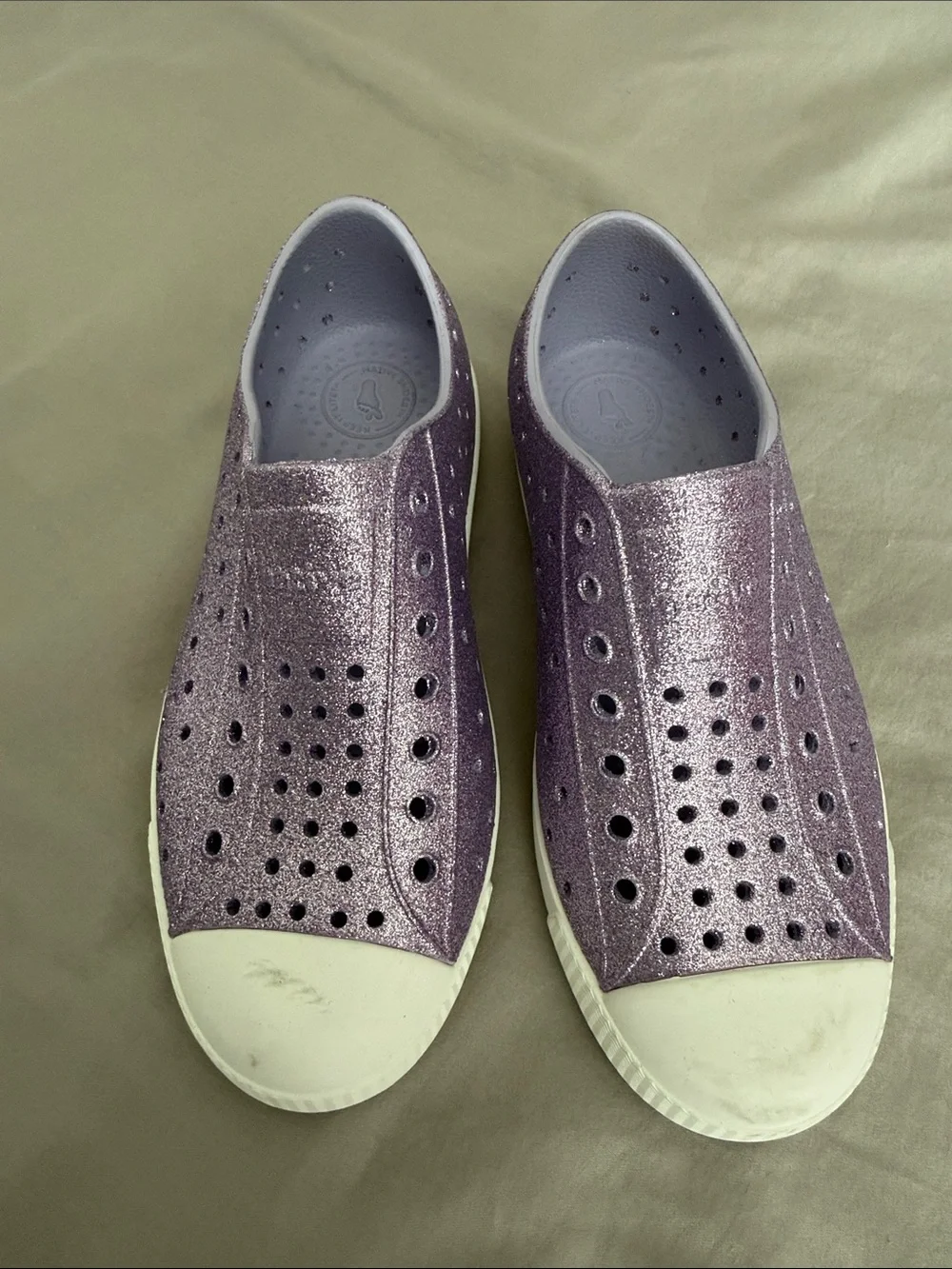 Kids Native Purple Glitter Jefferson Shoes